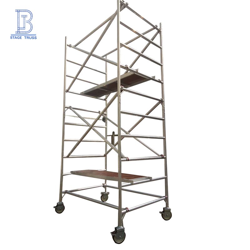 Strong Loading Capacity 1.4 x 1.8 x 6m Mobile Aluminium Scaffold Tower Aluminium Alloy 6061 Scaffolding System Mobile Tower
